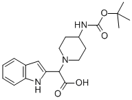 (4-BOC-AMINO-PIPERIDIN-1-YL)-(1H-INDOL-2-YL)-ACETIC ACID Structural