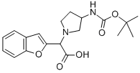 BENZOFURAN-2-YL-(3-BOC-AMINO-PYRROLIDIN-1-YL)-ACETIC ACID Structural