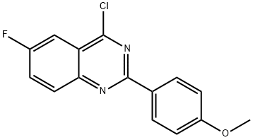 4-CHLORO-6-FLUORO-2-(4-METHOXY-PHENYL)-QUINAZOLINE Structural