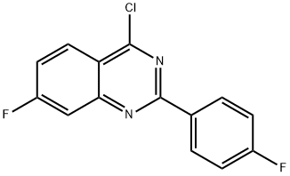 4-CHLORO-7-FLUORO-2-(4-FLUORO-PHENYL)-QUINAZOLINE Structural