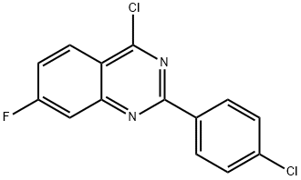 4-CHLORO-2-(4-CHLORO-PHENYL)-7-FLUORO-QUINAZOLINE Structural