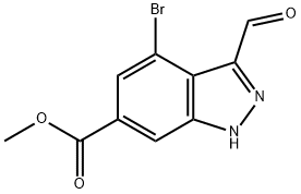 1H-INDAZOLE-6-CARBOXYLIC ACID, 4-BROMO-3-FORMYL-, METHYL ESTER