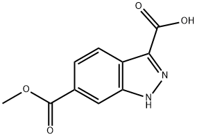 1H-Indazole-3,6-dicarboxylic acid, 6-methyl ester Structural