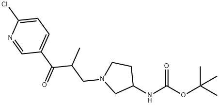 3-(3-N-BOC-AMINO-PYRROLIDIN-1-YL)-1-(6-CHLORO-PYRIDIN-3-YL)-2-METHYL-PROPAN-1-ONE
 Structural