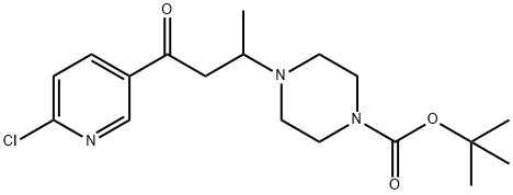 1-(6-CHLORO-PYRIDIN-3-YL)-3-(4-BOC-PIPERAZIN-1-YL)-BUTAN-1-ONE
 Structural