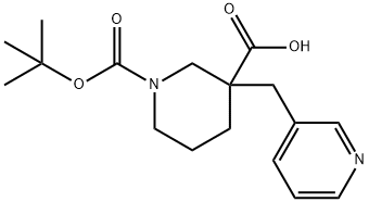 1-[(TERT-BUTYL)OXYCARBONYL]-3-PYRIDIN-3-YLMETHYLPIPERIDINE-3-CARBOXYLIC ACID Structural