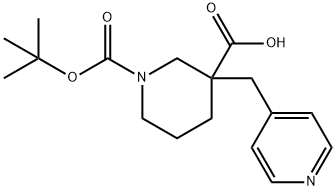 1-[(TERT-BUTYL)OXYCARBONYL]-3-PYRIDIN-4-YLMETHYLPIPERIDINE-3-CARBOXYLIC ACID Structural