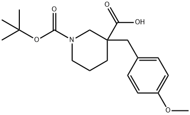 1-[(TERT-BUTYL)OXYCARBONYL]-3-(4-METHOXYBENZYL)PIPERIDINE-3-CARBOXYLIC ACID Structural