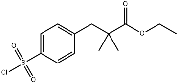 ETHYL 2,2-DIMETHYL-3-(4-CHLOROSULFONYLPHENYL)PROPIONATE Structural