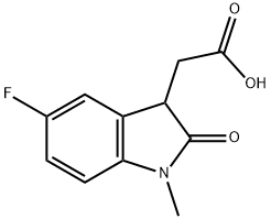 (5-Fluoro-1-methyl-2-oxo-2,3-dihydro-1H-indol-3-yl)acetic acid Structural