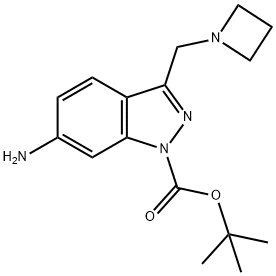 6-AMINO-3-AZETIDIN-1-YLMETHYL-INDAZOLE-1-CARBOXYLIC ACID TERT-BUTYL ESTER Structural