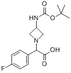 (3-TERT-BUTOXYCARBONYLAMINO-AZETIDIN-1-YL)-(4-FLUORO-PHENYL)-ACETIC ACID Structural