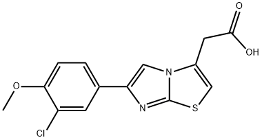 6-(3-CHLORO-4-METHOXYPHENYL)IMIDAZO[2,1-B]THIAZOLE-3-ACETIC ACID Structural