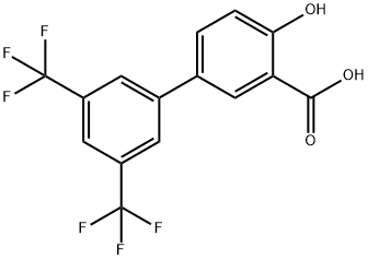 [1,1'-Biphenyl]-3-carboxylic acid, 4-hydroxy-3',5'-bis(trifluoromethyl)- Structural