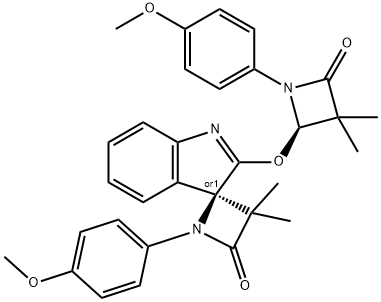 (S)-1-(4-METHOXYPHENYL)-2'-((S)-1-(4-METHOXYPHENYL)-3,3-DIMETHYL-4-OXOAZETIDIN-2-YLOXY)-3,3-DIMETHYLSPIRO[AZETIDINE-2.3'-INDOLINE]-4-ONE Structural