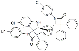 (S)-5'-CHLORO-1-(4-BROMOPHENYL)-2'-((S)-1-(4-CHLOROPHENYL)-4-OXO-3,3-DIPHENYLAZETIDIN-2-YLOXY)-3,3-DIPHENYLSPIRO[AZETIDINE-2.3'-INDOLINE]-4-ONE Structural