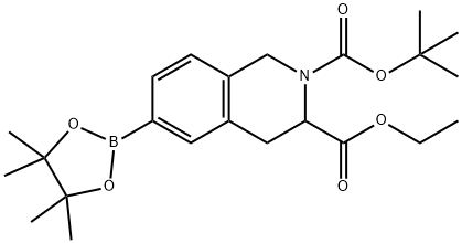 2,3(1H)-ISOQUINOLINEDICARBOXYLIC ACID, 3,4-DIHYDRO-6-(4,4,5,5-TETRAMETHYL-1,3,2-DIOXABOROLAN-2-YL)-, 2-(1,1-DIMETHYLETHYL) 3-ETHYL ESTER Structural