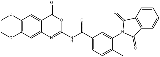 N-(6,7-DIMETHOXY-4-OXO-4H-3,1-BENZOXAZIN-2-YL)-3-(1,3-DIHYDRO-1,3-DIOXO-2H-ISOINDOL-2-YL)-4-METHYL-BENZAMIDE Structural