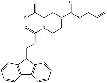 4-[(ALLYLOXY)CARBONYL]PIPERAZINE-2-CARBOXYLIC ACID, N1-FMOC PROTECTED 97%4-ALLYL 1-(9-H-FLUOREN-9-YLMETHYL) HYDROGEN PIPERAZINE-1,2,4-TRICARBOXYLATE