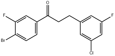 4'-BROMO-3-(3-CHLORO-5-FLUOROPHENYL)-3'-FLUOROPROPIOPHENONE Structural