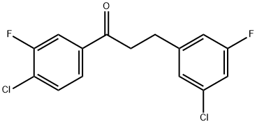 4'-CHLORO-3-(3-CHLORO-5-FLUOROPHENYL)-3'-FLUOROPROPIOPHENONE Structural