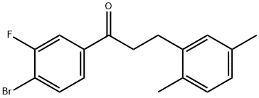 4'-BROMO-3-(2,5-DIMETHYLPHENYL)-3'-FLUOROPROPIOPHENONE Structural