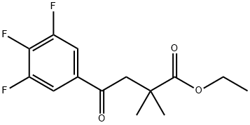 ETHYL 2,2-DIMETHYL-4-OXO-4-(3,4,5-TRIFLUOROPHENYL)BUTYRATE Structural