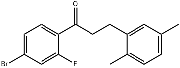 4'-BROMO-3-(2,5-DIMETHYLPHENYL)-2'-FLUOROPROPIOPHENONE Structural