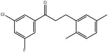 3'-CHLORO-3-(2,5-DIMETHYLPHENYL)-5'-FLUOROPROPIOPHENONE Structural