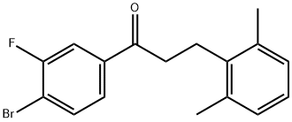 4'-BROMO-3-(2,6-DIMETHYLPHENYL)-3'-FLUOROPROPIOPHENONE Structural