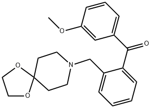 2-[8-(1,4-DIOXA-8-AZASPIRO[4.5]DECYL)METHYL]-3'-METHOXY BENZOPHENONE Structural