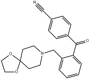 4'-CYANO-2-[8-(1,4-DIOXA-8-AZASPIRO[4.5]DECYL)METHYL]BENZOPHENONE Structural