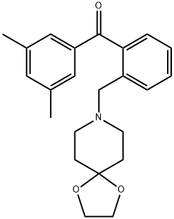 3',5'-DIMETHYL-2-[8-(1,4-DIOXA-8-AZASPIRO[4.5]DECYL)METHYL]BENZOPHENONE Structural