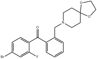 4-BROMO-2'-[8-(1,4-DIOXA-8-AZASPIRO[4.5]DECYL)METHYL]-2-FLUOROBENZOPHENONE Structural