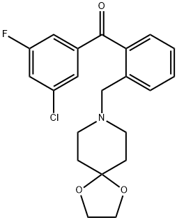 3-CHLORO-2'-[8-(1,4-DIOXA-8-AZASPIRO[4.5]DECYL)METHYL]-5-FLUOROBENZOPHENONE