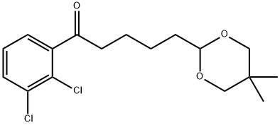 2',3'-DICHLORO-5-(5,5-DIMETHYL-1,3-DIOXAN-2-YL)VALEROPHENONE Structural