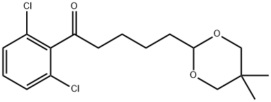 2',6'-DICHLORO-5-(5,5-DIMETHYL-1,3-DIOXAN-2-YL)VALEROPHENONE Structural