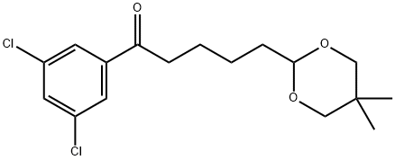 3',5'-DICHLORO-5-(5,5-DIMETHYL-1,3-DIOXAN-2-YL)VALEROPHENONE Structural