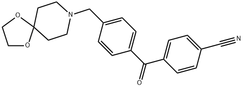 4-CYANO-4'-[8-(1,4-DIOXA-8-AZASPIRO[4.5]DECYL)METHYL]BENZOPHENONE Structural