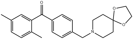 2,5-DIMETHYL-4'-[8-(1,4-DIOXA-8-AZASPIRO[4.5]DECYL)METHYL]BENZOPHENONE Structural