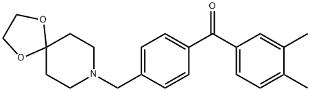 3,4-DIMETHYL-4'-[8-(1,4-DIOXA-8-AZASPIRO[4.5]DECYL)METHYL]BENZOPHENONE Structural