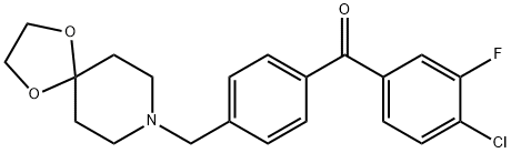 4-CHLORO-4'-[8-(1,4-DIOXA-8-AZASPIRO[4.5]DECYL)METHYL]-3-FLUOROBENZOPHENONE Structural