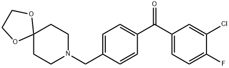 3-CHLORO-4'-[8-(1,4-DIOXA-8-AZASPIRO[4.5]DECYL)METHYL]-4-FLUOROBENZOPHENONE Structural