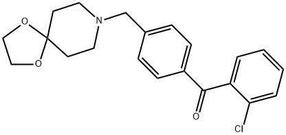 2-CHLORO-4'-[8-(1,4-DIOXA-8-AZASPIRO[4.5]DECYL)METHYL]BENZOPHENONE Structural