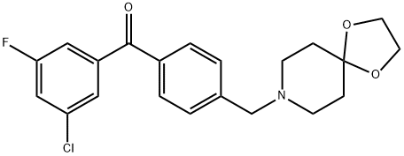 3-CHLORO-4'-[8-(1,4-DIOXA-8-AZASPIRO[4.5]DECYL)METHYL]-5-FLUOROBENZOPHENONE Structural