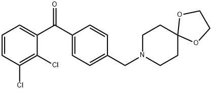 2,3-DICHLORO-4'-[8-(1,4-DIOXA-8-AZASPIRO[4.5]DECYL)METHYL]BENZOPHENONE Structural