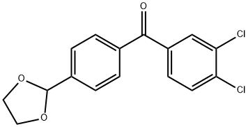 3,4-DICHLORO-4'-(1,3-DIOXOLAN-2-YL)BENZOPHENONE Structural