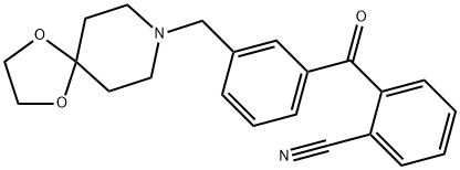 2-CYANO-3'-[8-(1,4-DIOXA-8-AZASPIRO[4.5]DECYL)METHYL]BENZOPHENONE Structural