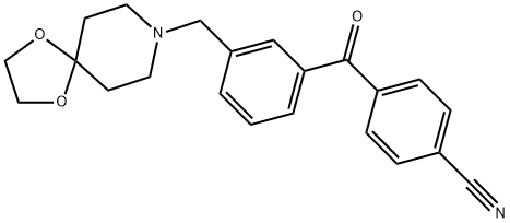 4'-CYANO-3-[8-(1,4-DIOXA-8-AZASPIRO[4.5]DECYL)METHYL]BENZOPHENONE Structural