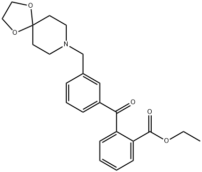 2-CARBOETHOXY-3'-[8-(1,4-DIOXA-8-AZASPIRO[4.5]DECYL)METHYL]BENZOPHENONE Structural